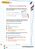 Write your own explanation text worksheet