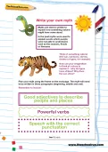 Write your own myth worksheet