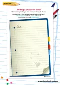 Writing a character diary worksheet