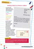 Writing a letter to a friend or relative worksheet