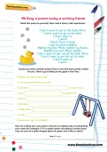 Writing a poem using a writing frame