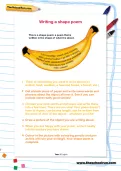 Writing a shape poem worksheet