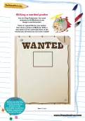 Writing a wanted poster worksheet