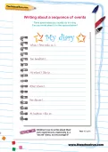 Writing about a sequence of events worksheet