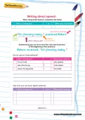 Writing direct speech worksheet