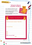 Writing for different purposes: invitations