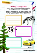 Writing haiku poems worksheet