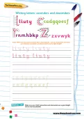 Writing letters: ascenders and descenders