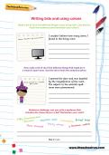 Writing lists and using colons worksheet