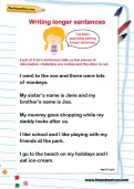 Writing longer sentences worksheet