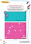 Writing numerals up to 100 worksheet