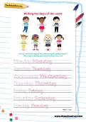 Writing the days of the week