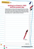 Writing to a friend in 1900 and the present day worksheet