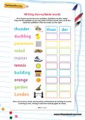 Writing two-syllable words worksheet