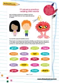 Y1 phonics practice: reading alien words worksheet
