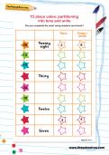 Y2 place value: partitioning tens and units worksheet