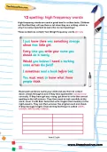 Y2 spelling: high frequency words worksheet
