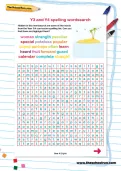 Y3 and Y4 spelling wordsearch