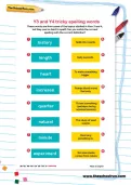 Y3 and Y4 tricky spelling words worksheet