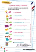 Y3 problem-solving: subtraction worksheet