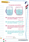 Y4 capacity word problems worksheet