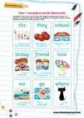 Year 1 exception words flashcards