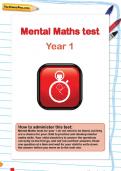 Year 1 mental maths test
