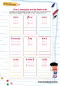 Year 2 exception words flashcards