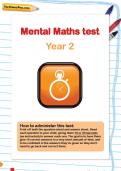 Year 2 mental maths test