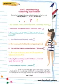 Year 3 proofreading: correcting punctuation worksheet