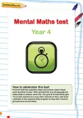 Year 4 mental maths test