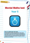 Year 5 mental maths test