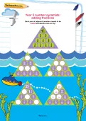 Year 5 number pyramids: adding fractions