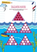 Year 5 number pyramids: adding Roman numerals