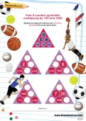 Year 6 number pyramids: multiplying by 100 and 1000