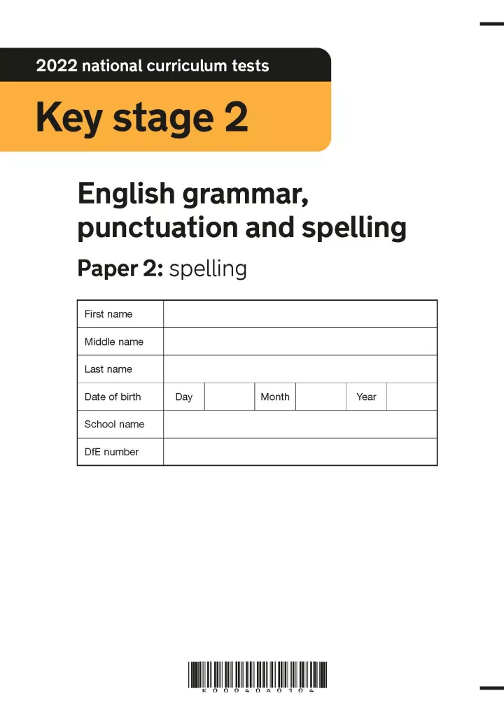 KS2 SATs English 2022