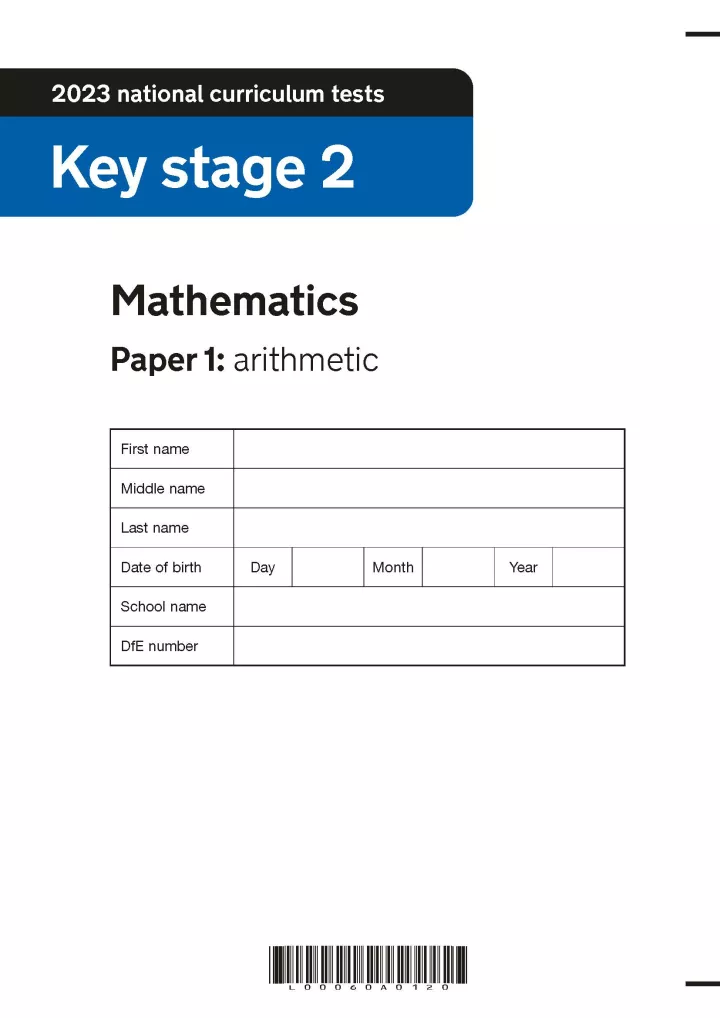 Cover of KS2 Maths papers 2023