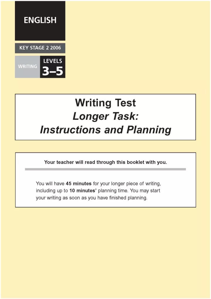 KS2 SATs English 2006