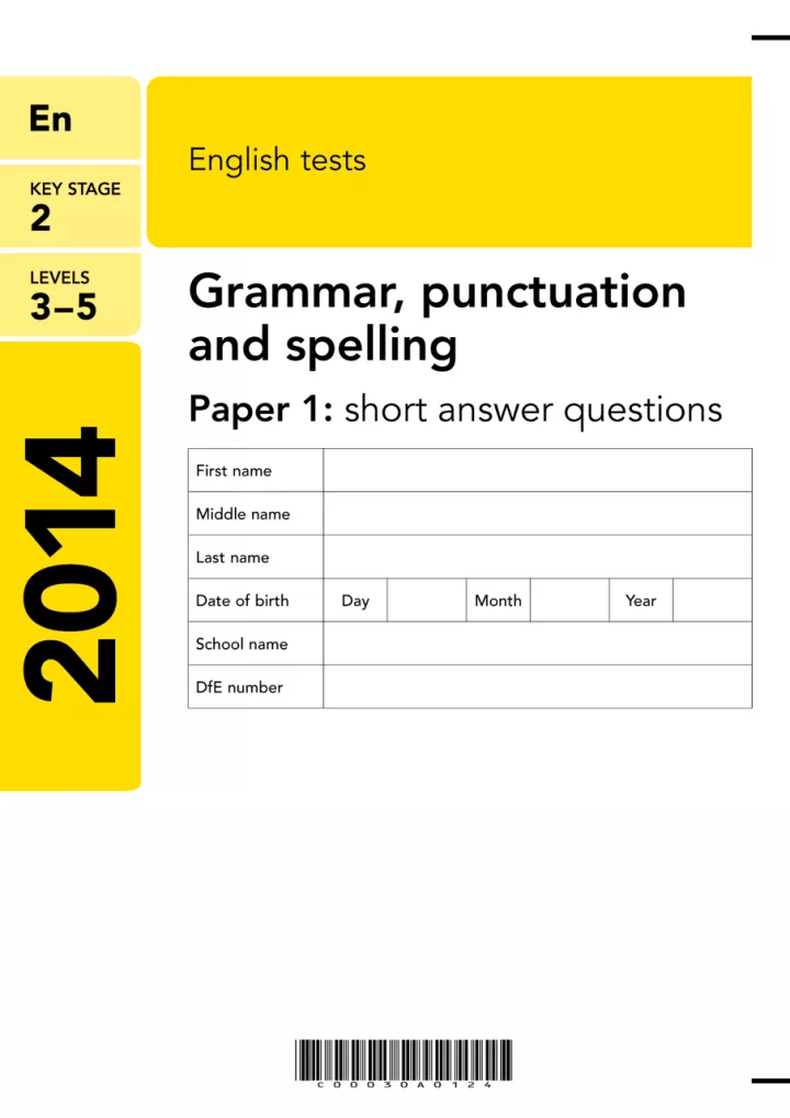 KS2 English SATs 2014