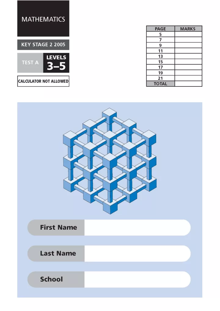 KS2 maths SATs: 2005