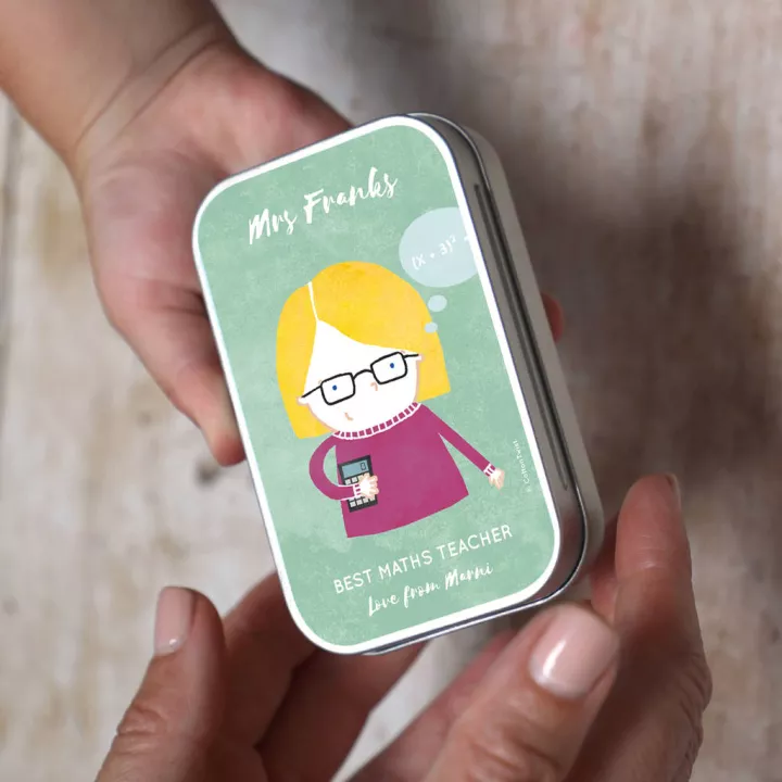Personalised Teacher Character Keepsake Tin Personalised Teacher Character Keepsake Tin