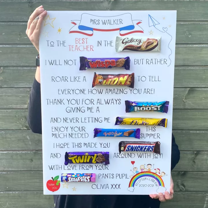 Personalised Teacher Chocolate Message Board Personalised Teacher Chocolate Message Board