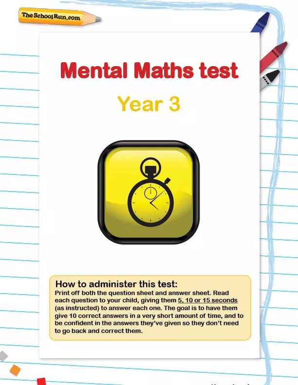 Year 3 Mental Maths test
