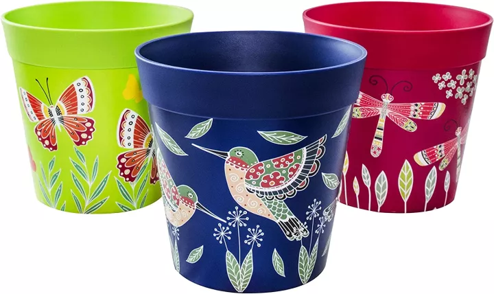 Colourful plant pots