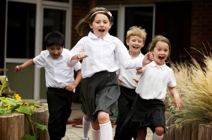 Children running