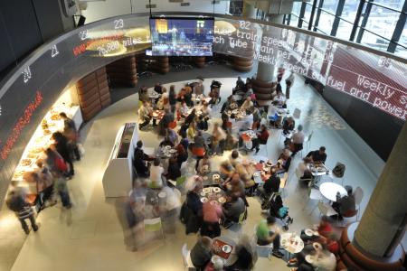 View of the restaurant at the Museum of London 