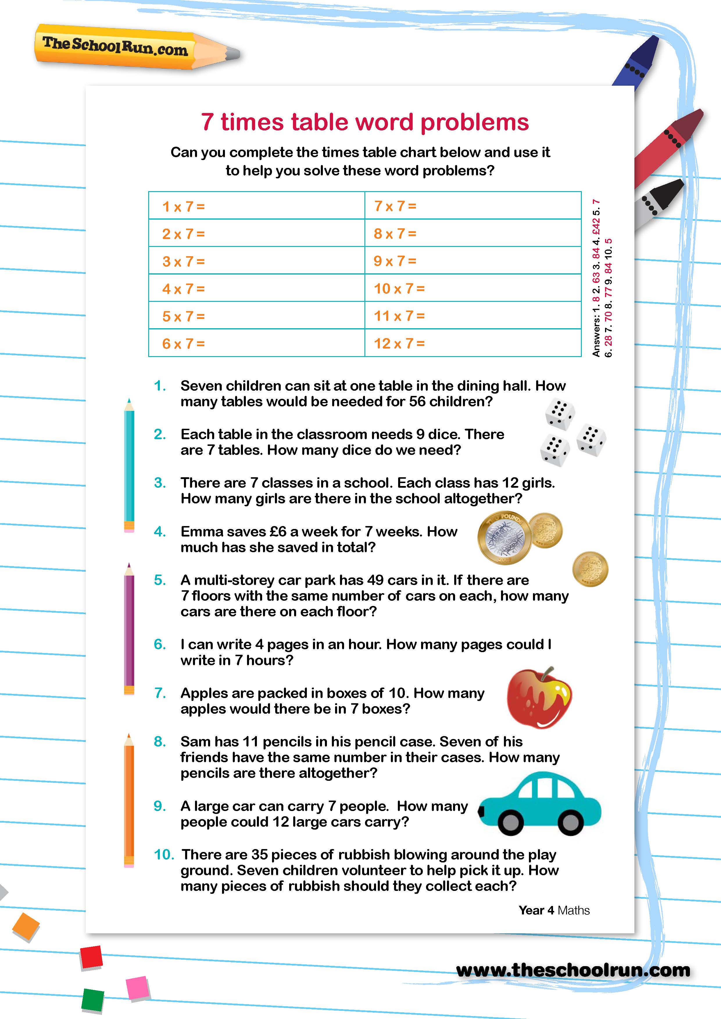 7 Times Table Word Problems TheSchoolRun 7-times-table-word-problems-theschoolrun