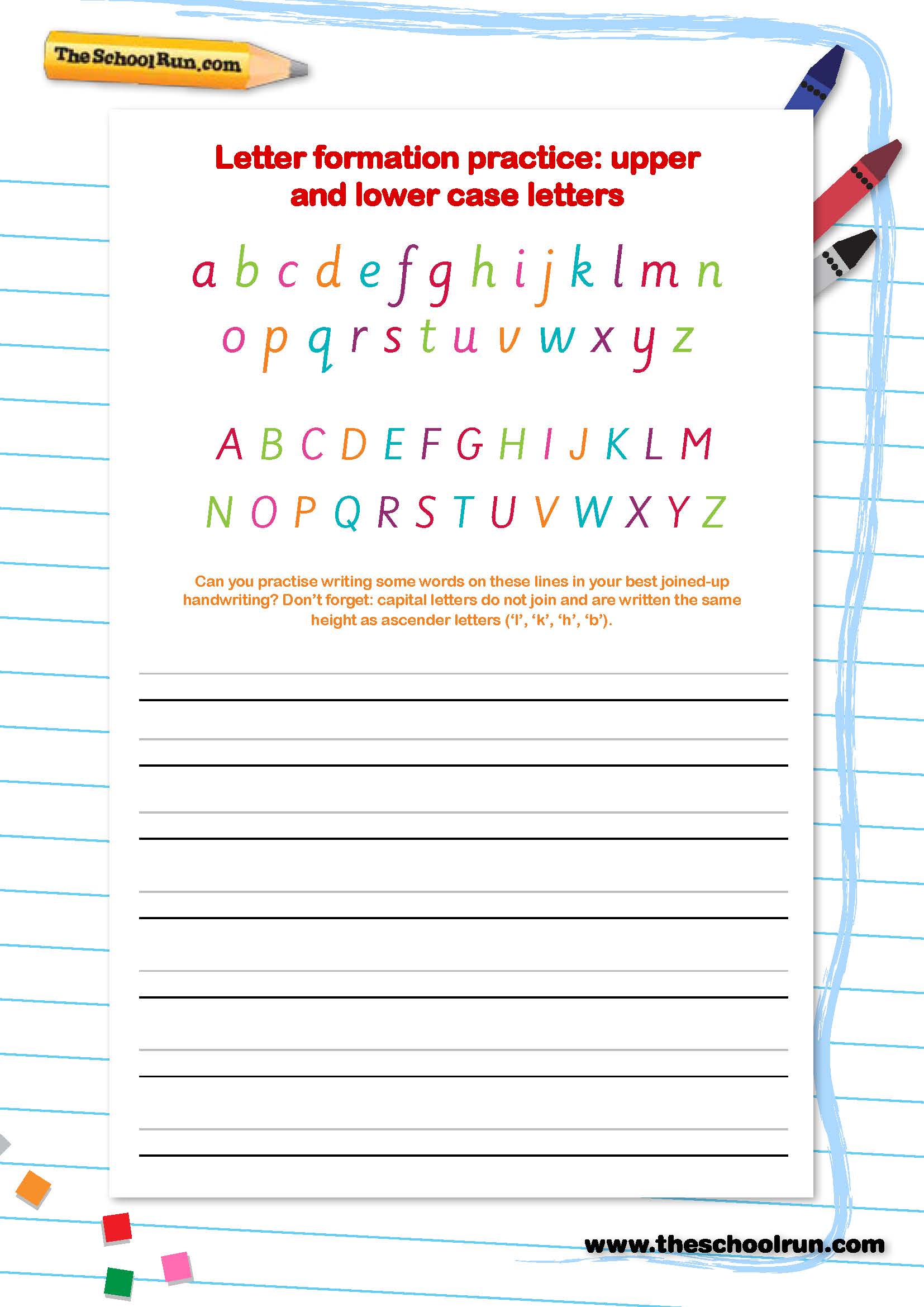 Joined up handwriting Cursive writing worksheet TheSchoolRun