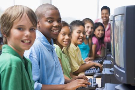 Children on computers